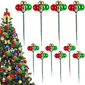 Abeillo 12 palline di Natale, decorazioni per albero di Natale, rosso, verde, oro, decorazioni per albero di Natale, per vasi, ghirlande, decorazioni natalizie per la casa