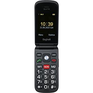 Beghelli - Telefono Salvalavita SLV15 per Anziani, Cellulare a Conchiglia con Tasto SOS, Grandi Tasti e Display 2.4, Chiamata Rapida, Multifunzione, Leggero, Servizio Opzionale 24/7