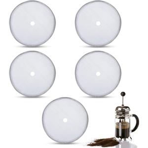 HERCHR 5 pezzi Filtro di Ricambio per French Press, 150 Mesh filtri a rete riutilizzabili in acciaio inossidabile per macchine da caffè francesi universali, Schermo Filtrante di Ricambio per Pressa Francese