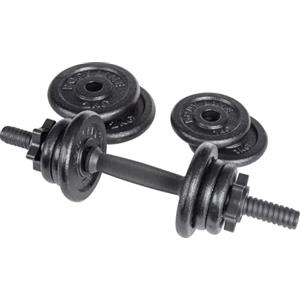 Bodyline Kit composto da manubrio in vinile con ghiera e dischi in ghisa per un totale di 10kg - perfetto per pesistica fitness, allenamento, palestra a casa