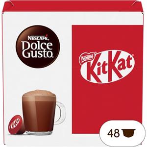NESCAFÉ DOLCE GUSTO NESCAFÉ DOLCE GUSTO KitKat Bevanda gusto Cacao e Wafer, 3 Confezioni da 16 Capsule (48 Capsule Compatibili Nescafé Dolce Gusto)