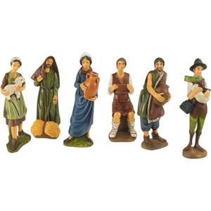 Generico Set di 6 Pastori per Presepe da 20 cm in Resina, Dipinte a Mano - Personaggi Tradizionali del Presepe, Ideali per Scene di Natale, Figure Realistiche e Dettagliate per Decorazione Natalizia