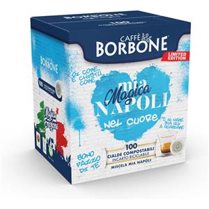 Caffè Borbone Mia Magica Napoli - 100 Cialde ESE 44mm Edizione Limitata con Frasi Napoletane
