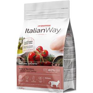 Italian Way Cibo Secco per Gattini Pollo e Tacchino 1,5 kg - Gluten Free e Ricco di Antiossidanti