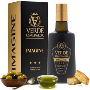 V E VERDE ESMERALDA Verde Esmeralda Olio di Oliva Picual Imagine - Speciale Spagna-Jaén 500ml | Olive Oil Premium filtrato dalla Sierra de Cazorla, extravergine di oliva fruttato, erba fresca, pomodoro e mandorla.