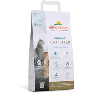 Almo Nature Grain Texture | Lettiera per Gatti 100% Vegetale, Biodegradabile e Compostabile - Agglomerante, Assorbente, No Odori, Non si Attacca al Pelo - 4kg