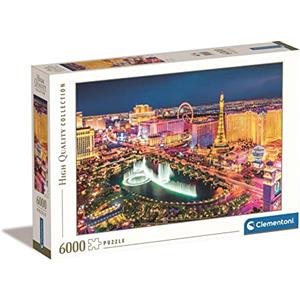 Clementoni Collection Puzzle 6000 Pezzi per Adulti e Ragazzi, Illustrazione con Paesaggio Urbano Las Vegas di Notte, Idea Regalo, Made in Italy, 168,6x118,4 cm, 36528