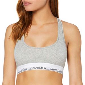 Calvin Klein Reggiseno a Bralette Donna Unlined Sportivo, Grigio (Grey Heather), S
