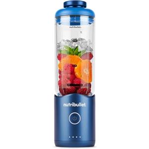 Nutribullet Flex NBP013BL Frullatore Portatile con Coperchio, Lame Rimovibili, Ricarica USB-C, Trita Ghiaccio e Frutta Congelata, bicchiere Senza BPA, Capacità 590ml, Blu