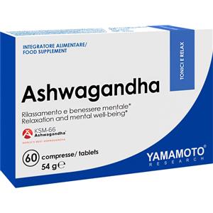 YAMAMOTO RESEARCH Ashwagandha KSM-66® 60 Compresse - 600 mg di Estratto Secco per Rilassamento e Benessere Mentale