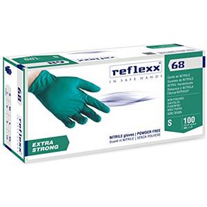 Reflexx R68, Guanti in Nitrile senza Polvere Gr. 6, 100 Pezzi, Verde