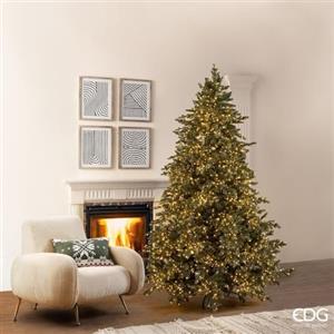 EDG - Enzo De Gasperi Albero di Natale Pino Argentato 5000 Mini LED in PE Verde D166xH240 cm