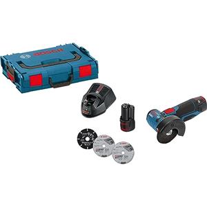 Bosch Professional Smerigliatrice Angolare GWS 12 V 76 System (2 x 3.0 Ah, Batteria 12 V, bohrungs Ø 10 mm, in L-Boxx)