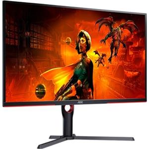 AOC Gaming U32G3X - Monitor UHD da 32 pollici, 144 Hz, FreeSync Pre., G-Sync comp., HDR400 (3840x2160, 1ms GtG, HDMI 2.1, DisplayPort) nero-rosso