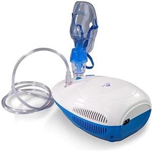 Mobiclinic®, Aerosol con compressore, Neb-1, Portatile, Per bambini e adulti, Borsa da trasporto, Trattamento delle malattie respiratorie, Maschere di varie dimensioni, 5 filtri dell'aria