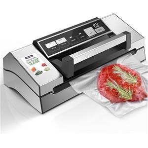 Mesliese Macchina sigillatrice sottovuoto, superpotente sigillatore alimentare di progettazione da 95kPa 140W a impugnatura manuale, lamina a doppia chiusura con indicatore incorporato Cutter & Countdown