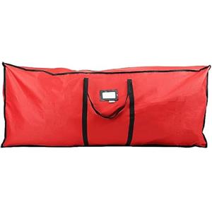 Giulia Grillo Borsa porta albero di natale, custodia albero di natale, 115x40x50cm, in Tessuto Antistrappo Rivestito con due Maniglie e un Manico Laterale, con targhetta, Rossa.