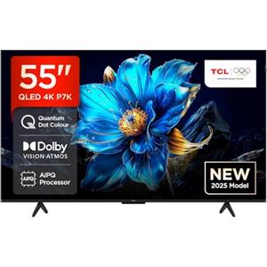 TCL 55P7K 55" QLED 4K HDR TV, Google TV, Smart TV (Dolby Vision & Atmos, Game Master, Motion clarity)