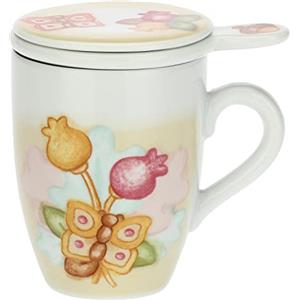 THUN - Tisaniera - Linea Grace, Home Is Where Your Family Is - Cucina, caffè al Volo - Porcellana - Ø 8,5 cm; 12 cm h, 300 ml