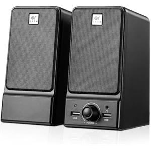 OR O R O W OROW Casse per PC,16W Altoparlanti PC,Chip DSP Incorporato,HIFI Stereo Completo, Basso Potente,Controllo Volume,Jack Per Cuffie,Alimentazione Tramite USB,Nero(S203)