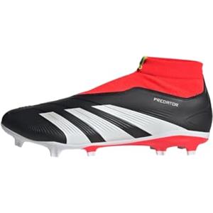 adidas Predator League Laceless Firm Ground Football Boots, Scarpe da Calcio Unisex-Adulto, Core Black/Cloud White/Solar Red, 43 EU