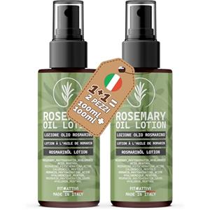 FITOATTIVI NATURA E BENESSERE Lozione Rinforzante Capelli al Rosmarino 2x100 ml Azione Anticaduta, Olio al Rosmarino Per La Crescita Dei Capelli Sani e Forti, con Fitocheratina e Biotina - FITOATTIVI