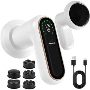 Vankarr Massaggiatore Anticellulite Professionale,Massaggiatore Anticellulite Elettrico,6 Livelli,3 modalità,con 5 Testine, Ricaricabile,per Massaggio Vita, Addome, Glutei, Braccia, Gambe e Schiena