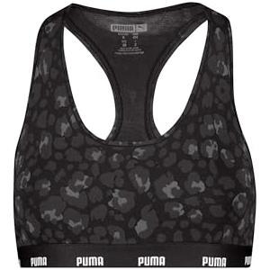 PUMA Printed Racer Back Reggiseno Sportivo, Nero (Black Combo), XL Donna