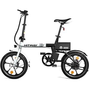 HITWAY Bicicletta Elettrica 16 Pollici Pieghevole E Bike, Motore 250W Velocità Massima 25km/h, Batteria Al Litio 36V 9Ah, Autonomia 35-70km, Bici elettrica Urbana Pedelec per Adulti