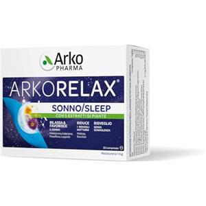 Arkopharma Arkorelax Sonno - Integratore Alimentare per Favorire Sonno e Rilassamento - Con Melatonina, Vitamina B6, Luppolo, Valeriana, Melissa, Passiflora ed Escolzia - 30 Compresse
