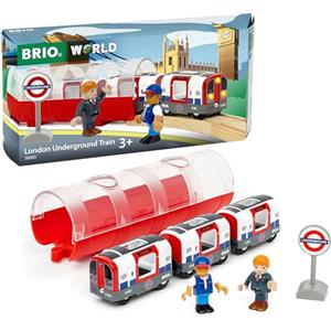 BRIO World - Treno della Metropolitana di Londra, Accessorio Pista Trenino con Luci e Suoni, Set Costruzioni in Legno, Compatibile con Tutti i Prodotti BRIO, Giocattolo per Bambini 3+ Anni