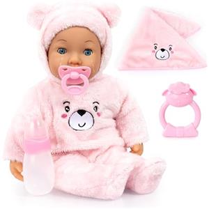 Bayer Design 94230AA Bambola per bambini, piange lacrime vere, occhi addormentati, corpo morbido, accessori, 42 cm