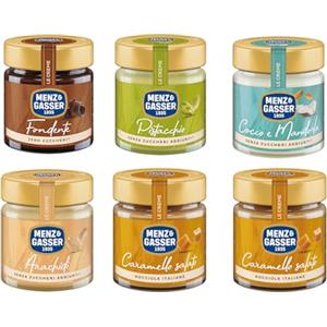 Menz&Gasser, Kit Assortito Le Creme Spalmabili, 5 Gusti + 1, Confezione 6x200g, Perfette per Colazione e Dolci