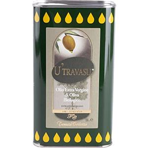 U'Travasu® - Olio extravergine di oliva Biologico latta 1l - 100% italiano - Prodotto in Sicilia - Estratto a freddo