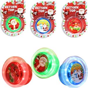 HOVUK 1 x Yoyo natalizio con luci a LED, design casuale lampeggiante per bambini, divertente regalo per la calza della Befana, Yo-Yo giocattolo con ritorno automatico, regalo divertente per le vacanze,