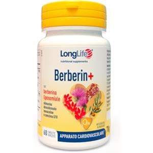 LongLife® Berberin+ | Berberina liposomiale | Con silimarina, idrossitirosolo, monacoline e coenzima Q10 | Benessere cardiovascolare | Fino a 2 mesi di trattamento| Vegano e senza glutine