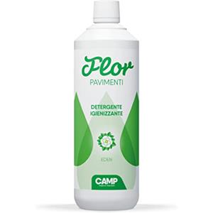 CAMP Flor Eden - Detersivo Pavimenti Profumato Igienizzante, Detergente Pavimenti Delicato Per Tutte le Superfici - Adatto Anche a Robot Lavapavimenti, Fragranza Floreale, Prodotti Pulizia Casa, 1l