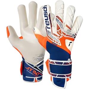 Reusch Attrakt Gold X Guardian Guanti da portiere da uomo e da donna, guanti da calcio per adulti, adatti a tutte le condizioni atmosferiche e superfici di gioco, colore: arancione-blu, 9,5