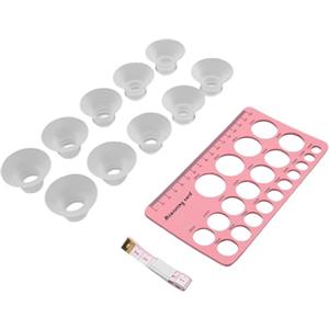 Fafeicy Kit Inserto Flangia Righello Capezzolo, Strumento di Dimensionamento in Silicone Morbido da 10 Pezzi per Tiralatte, Kit di Misurazione Flangia di 5 Dimensioni con Pompaggio Comodo Ed