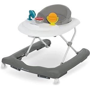 Bebeconfort Explorer Girello Bambino Primi Passi con Centro Attività Musicale e Gioco Elettronico, Regolabile in Altezza, per Bambini da 6 Mesi a 12 kg, Colore Grey Mist