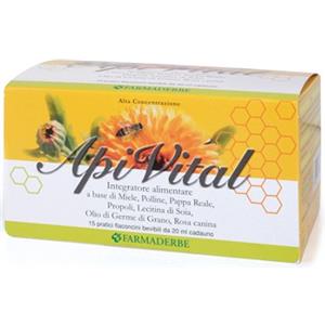 Farmaderbe ApiVital - Integratore Alimentare con Miele, Polline, Pappa Reale e Rosa Canina - Formato 20ml e 300ml
