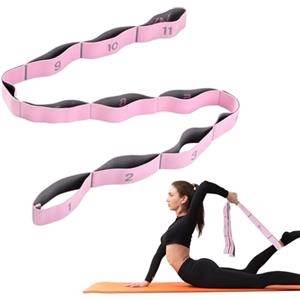 AiQInu Elastico Fasce di Resistenza, Elastici Fitness Yoga Stretching Band con 11 Loops, Fasce Elastiche Fitness per Yoga Pilates Fitnesse Stretching