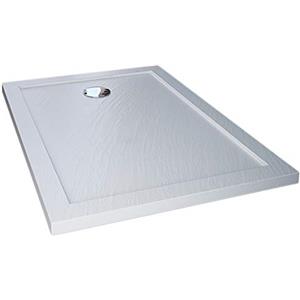Idralite Piatto Doccia Slim 80x140x4 cm Rettangolare Acrilico Bordato Bianco Effetto Pietra mod. Flower