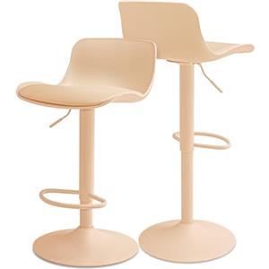 FRANKYSTAR Amsterdam - Coppia di sgabelli regolabili in acciaio e PP con seduta in PU (Tortora)