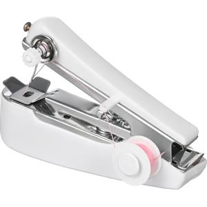 HORIALENCE Macchina da Cucire Portatile Bianca Manuale per Principianti, Piccola Macchina da Cucire a Mano per Riparazioni Domestiche e Viaggi, Strumento di Cucito Professionale Compatto