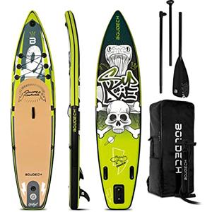 BOUDECH Stand Up Paddle Board Race - Tavola da SUP gonfiabile 315X70X15 cm con pagaia regolabile, cavigliera, gonfiatore, kit riparazione borsa trasporto idonea SUP agonistico. Peso Max 140kg