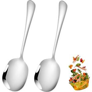 SwirlColor Cucchiai di servizio Grande, 2 Pz In Acciaio Inox Buffet Cucchiai di servizio Silver Catering Cucchiai di servizio con Manico Lungo per la Casa Ristorante Banchetto