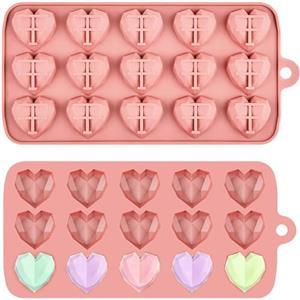 VURYAPI Stampo in Silicone a Forma di Cuore, Stampo per Cioccolato Riutilizzabile per cioccolatini, Gelatina, Torte, San Valentino, 25 x 10.5 cm