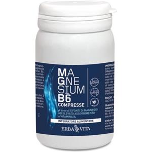 Erba Vita Magnesium B6 60 Compresse - Integratore con Magnesio Sucrosomiale e Vitamina B6 per Ridurre Stanchezza e Affaticamento