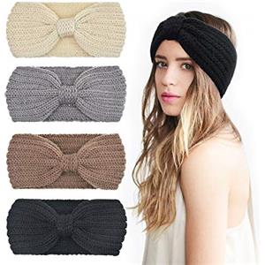 DRESHOW 4 Pezzi Fasce per Capelli Tessuto di Lana Turbante Fascia da Donna Invernale Accessori Cerchietti per Donna Ragazze